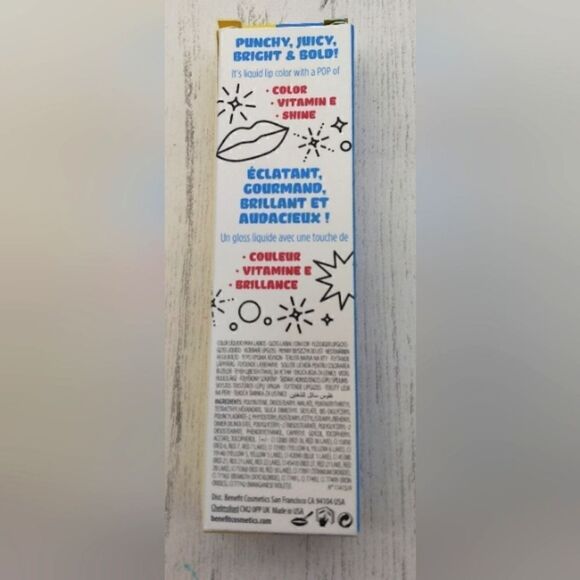 Benefit Punch Pop Lipgloss Liquid Lip Colour Makeup Strawberry - Picture 5 of 5